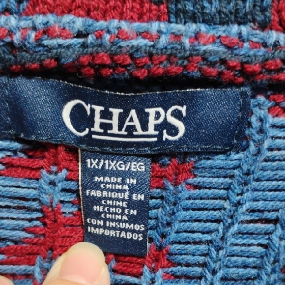 SALE! Chaps Multicolor Aztec Knit Vest Sz.1X Worn 1X #701 CRATE - Picture 4 of 10